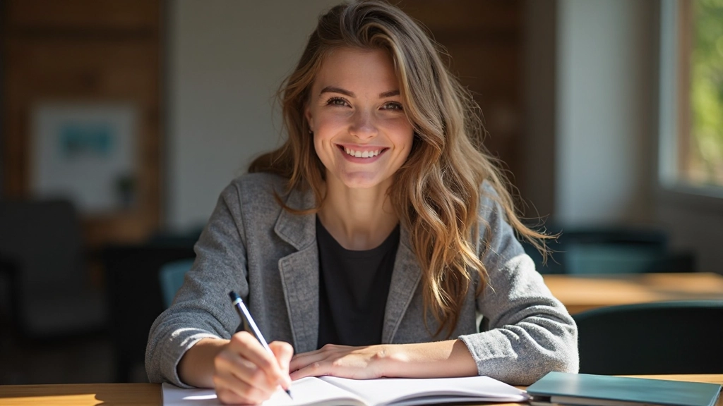 Leerling Nederlandse taal met succes oefening voltooid glimlachend